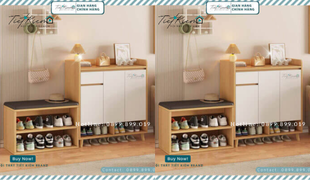 tủ giày kết hợp ghế ngồi tiện lợi 2026