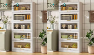 kệ đồ khô cánh trượt bằng gỗ thông minh