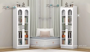 tủ sách và trang trí hiện đại cho không gian làm việc