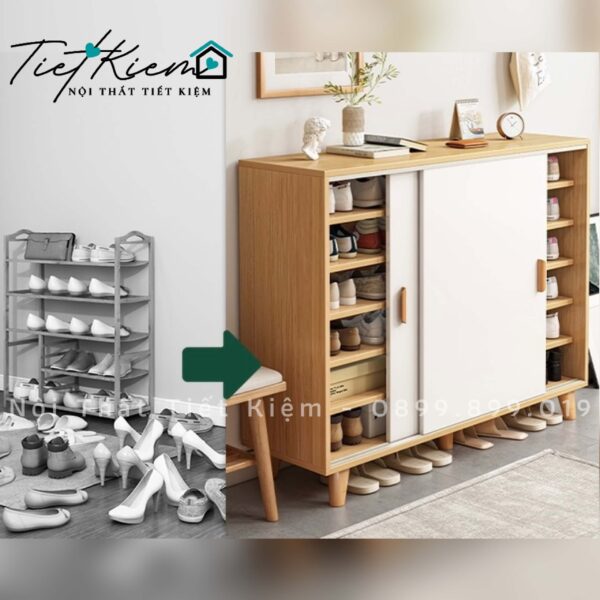 Tủ giày cửa lùa hiện đại