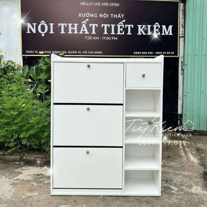 Tủ giầy gỗ siêu mỏng ngang 90cm TG0015 1 tu-giay-go