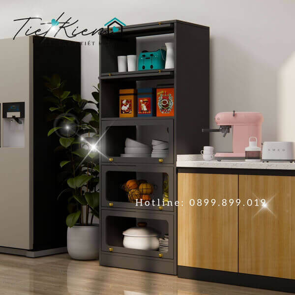 Kệ để đồ nhà bếp vân gỗ đậm N60cm 99055 10 ke-nha-bep