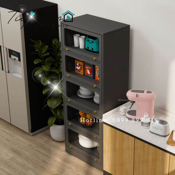 Kệ để đồ nhà bếp vân gỗ đậm N60cm 99055 9 ke-nha-bep