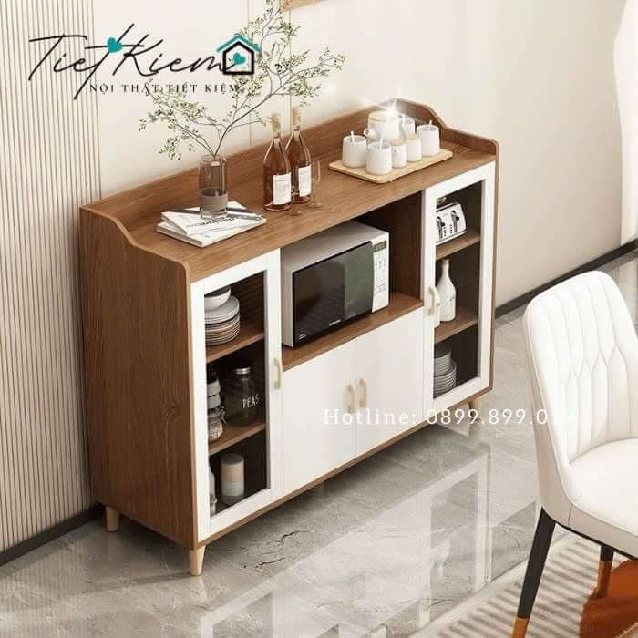 Kệ tủ bếp gỗ đa năng Ngang 1m4 KB15051 4 ke-de-lo-vi-song-thong-minh