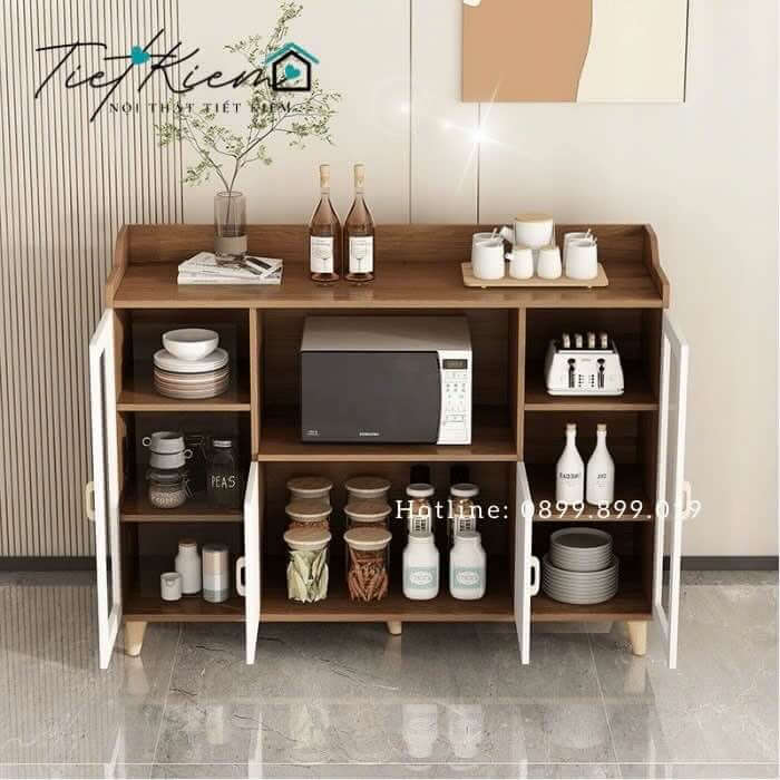 Kệ tủ bếp gỗ đa năng Ngang 1m4 KB15051 5 ke-de-lo-vi-song-thong-minh