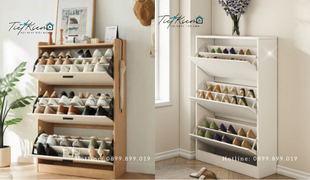 tủ giày 3 cánh lật đẹp, phù hợp căn hộ nhỏ