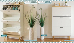 tủ giày dép gỗ tiết kiệm diện tích phòng