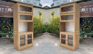 tủ kệ bếp bằng gỗ thiết kế thông minh