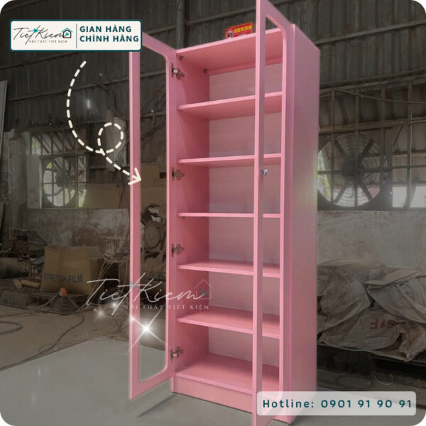 tủ túi xách gỗ màu hồng n60cm tth2308