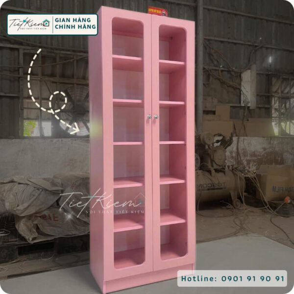 tủ túi xách gỗ màu hồng n60cm tth2308