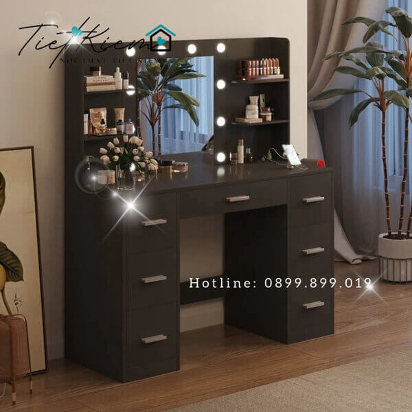 bàn trang điểm gỗ đẹp có đèn btd001