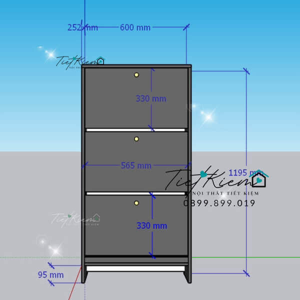 Tủ giày 60cm chân vách (8)