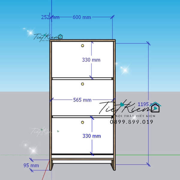 Tủ giày 60cm chân vách (8)