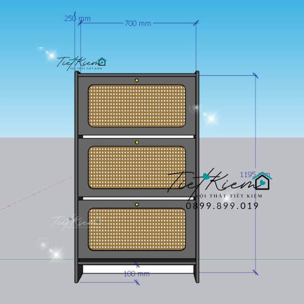 Tủ giày 70cm mắt cáo (2)