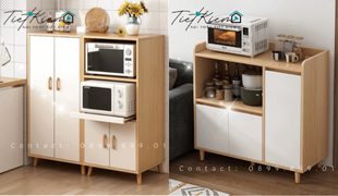 những mẫu kệ để lò vi sóng bằng gỗ đáng mua nhất hiện nay