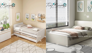 giải pháp cho phòng ngủ chật hẹp với các mẫu giường gỗ đẹp hiện đại