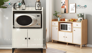 tăng tiện ích bếp nhà bạn với kệ để lò vi sóng và lò nướng