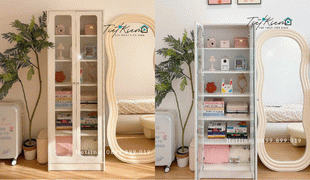 tận dụng tủ túi trưng bày vừa bảo quản túi, vừa “decor” cho căn nhà.