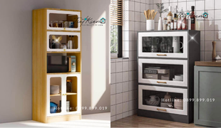 phong cách tối giản: các mẫu kệ nhà bếp thông thoáng, ít chi tiết