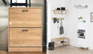 tủ giày đẹp sang trọng giúp phòng khách thêm gọn gàng