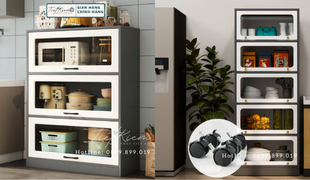 kệ bếp gỗ đa năng: chia ngăn thông minh, sắp xếp dễ dàng