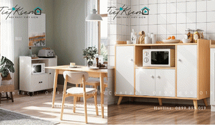 kệ lò vi sóng nhỏ gọn hợp phong thủy: thu hút năng lượng tích cực