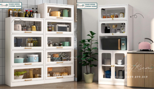 kệ bếp màu trắng – xu hướng thiết kế bếp hiện đại, tinh tế