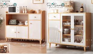 kệ lò vi sóng màu gỗ: tối ưu chi phí, gắn kết nhu cầu sử dụng dài lâu