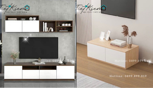 kệ tivi gỗ công nghiệp đẹp: phong thủy cho không gian sống an lành