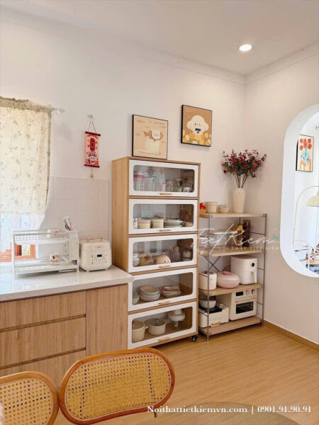 tủ kệ chén – giải pháp tối ưu cho căn bếp hiện đại