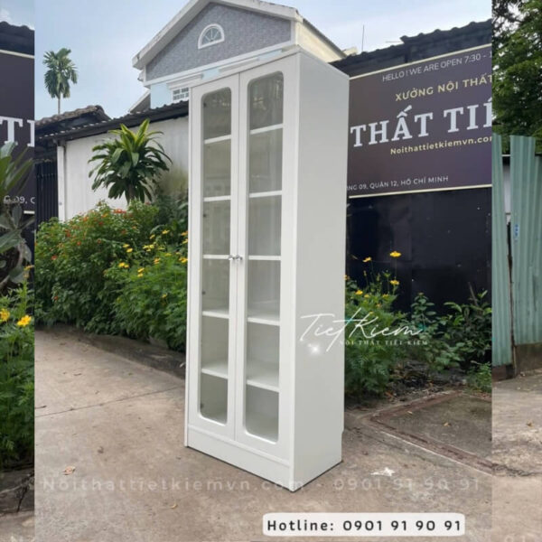 tủ baby three cánh kính gỗ – bb0018