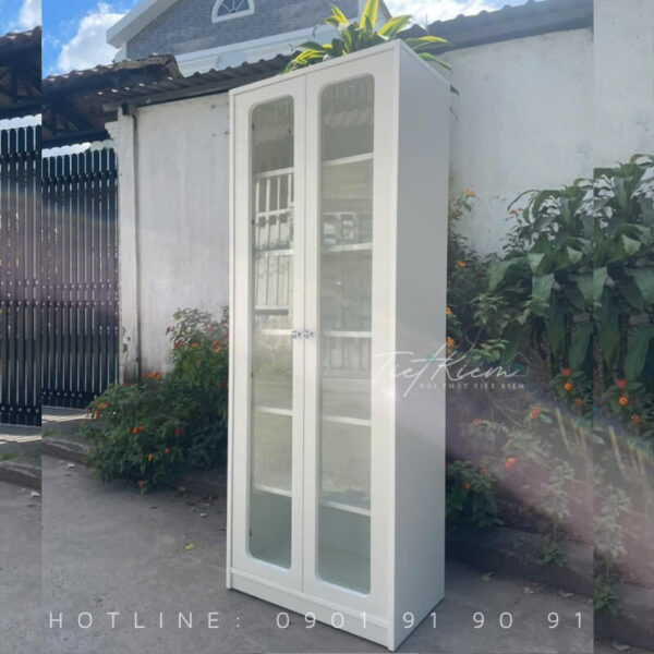 tủ baby three cánh kính gỗ – bb0018