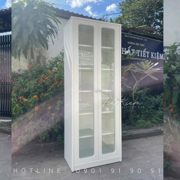 tủ baby three cánh kính gỗ – bb0018