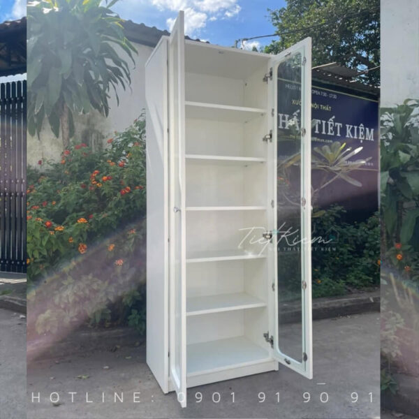 tủ baby three cánh kính gỗ – bb0018