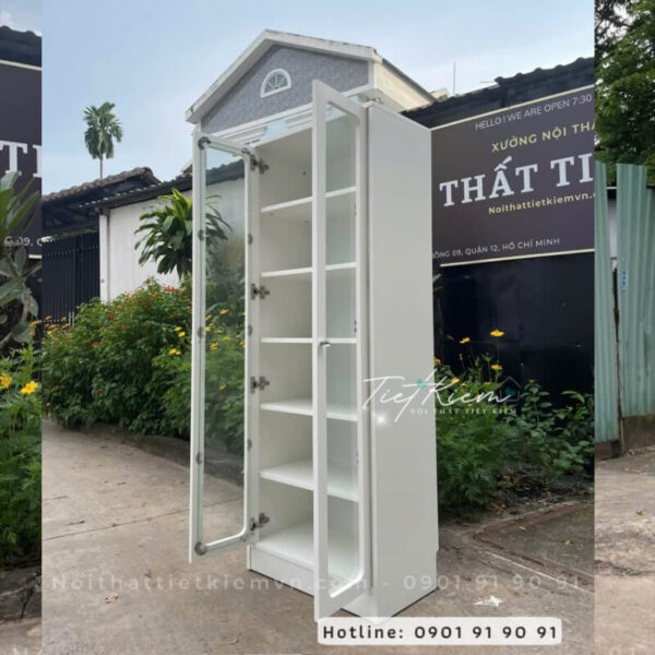 tủ baby three cánh kính gỗ – bb0018