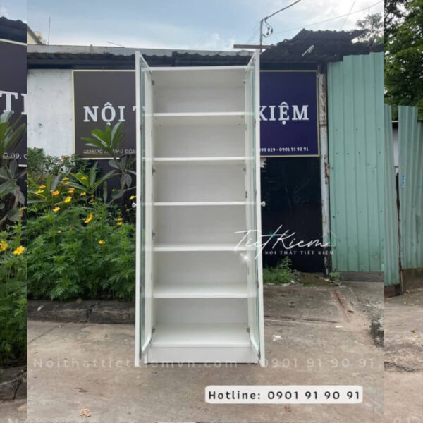 tủ baby three cánh kính gỗ – bb0018