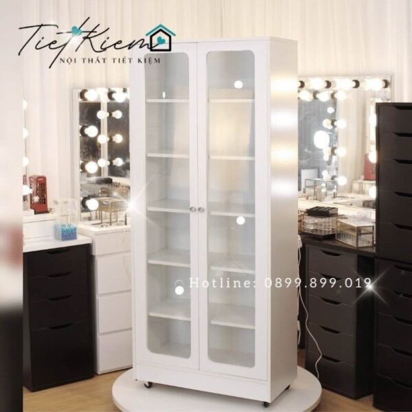 tủ baby three cánh kính có đèn n70cm tbb001