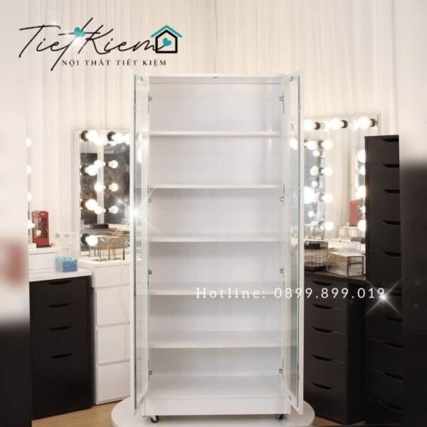 tủ baby three cánh kính có đèn n70cm tbb001