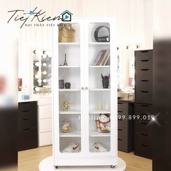 tủ baby three cánh kính có đèn n70cm tbb001