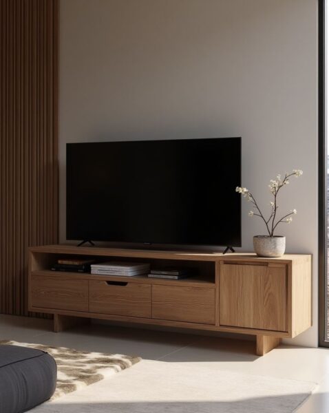 Tủ tivi gỗ công nghiệp và tự nhiên – loại nào phù hợp nhà nhỏ? 2 Tu-Tivi-Go-Cong-Nghiep-va-Tu-Nhien