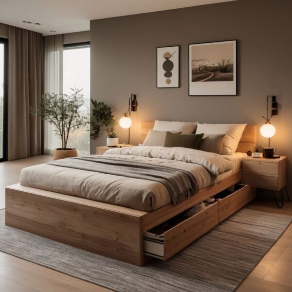 Mẫu Giường Ngủ Có Ngăn Kéo Phong Cách Nhật – Tối Giản Mà Rất Tiện Lợi 1 Giuong-Ngu-Co-Ngan-Keo-Phong-Cach-Nhat