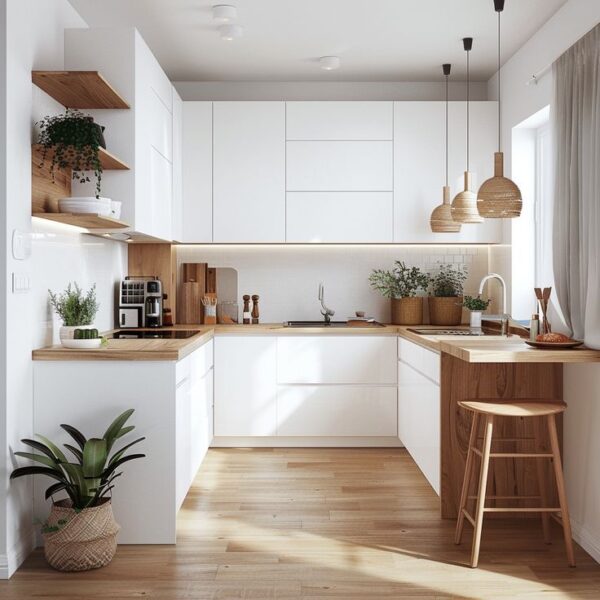 mẫu tủ bếp chữ u cho biệt thự – không gian rộng nhưng vẫn phải tinh tế