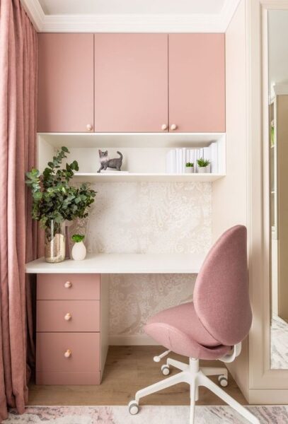 bàn học màu hồng pastel – thiết kế dành riêng cho bé gái lớp 2