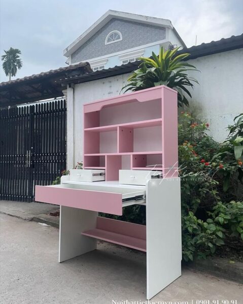 Bàn Học Màu Hồng Pastel – Thiết Kế Dành Riêng Cho Bé Gái Lớp 2 1 Ban-Hoc-Mau-Hong-Pastel