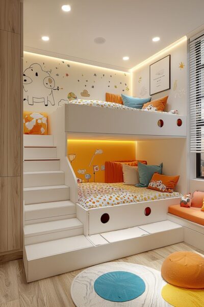 Giường Tầng Bé Trai – Tích Hợp Ngăn Kéo, Cầu Trượt, Góc Học Siêu Tiện 1 Giuong-Tang-Be-Trai