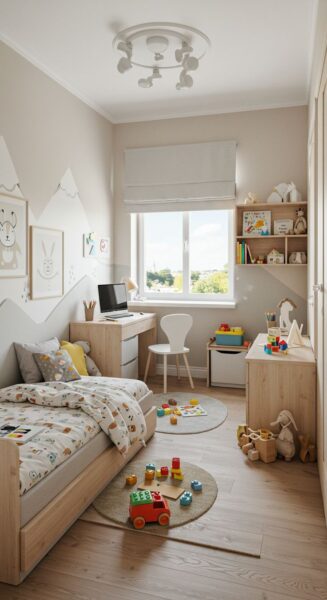 Gợi Ý Phối Màu Nội Thất Phòng Ngủ Trẻ Em Theo Tâm Lý Phát Triển 1 Mau-Noi-That-Phong-Ngu-Tre-Em