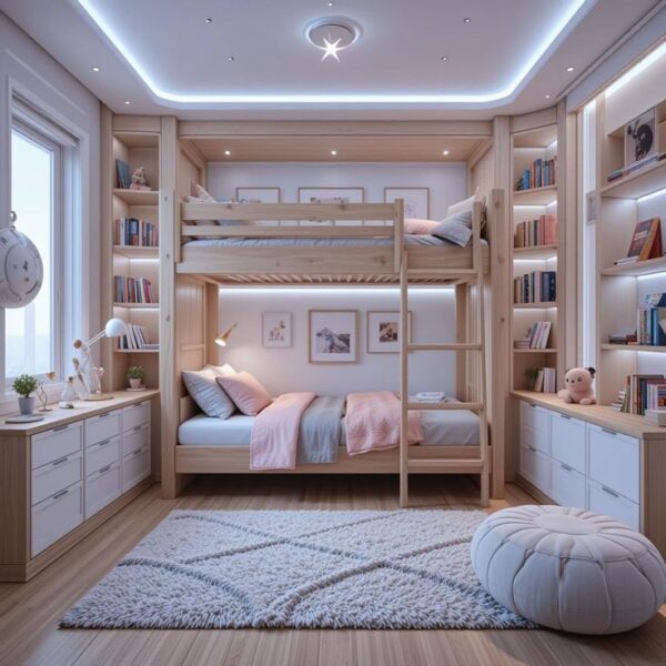 Nội Thất Phòng Ngủ Nhỏ Gọn Cho Bé Gái – Gọn Gàng, Dễ Bố Trí 2 Noi-That-Phong-Ngu-Nho-Gon-Cho-Be-Gai