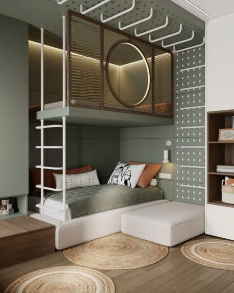 Gợi Ý Phối Màu Nội Thất Bé Trai – Xanh Navy, Xám, Xanh Lá Đậm Nam Tính 1 Phoi-Mau-Noi-That-Be-Trai