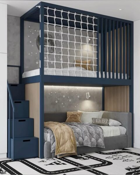 Gợi Ý Phối Màu Nội Thất Bé Trai – Xanh Navy, Xám, Xanh Lá Đậm Nam Tính 2 Phoi-Mau-Noi-That-Be-Trai