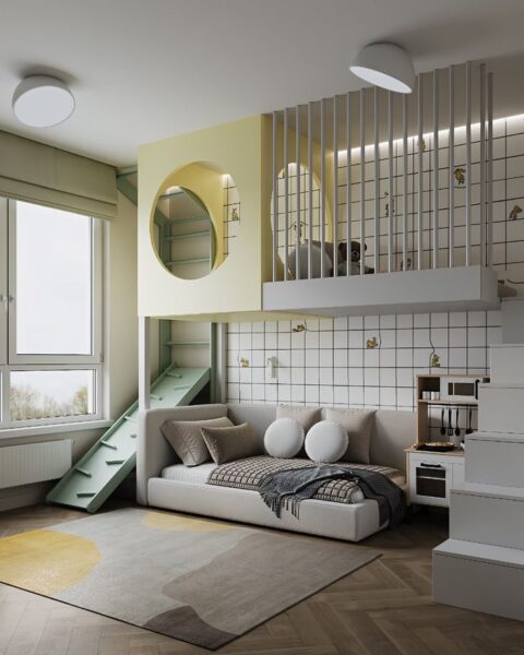 Gợi Ý Phối Màu Nội Thất Bé Trai – Xanh Navy, Xám, Xanh Lá Đậm Nam Tính 4 Phoi-Mau-Noi-That-Be-Trai